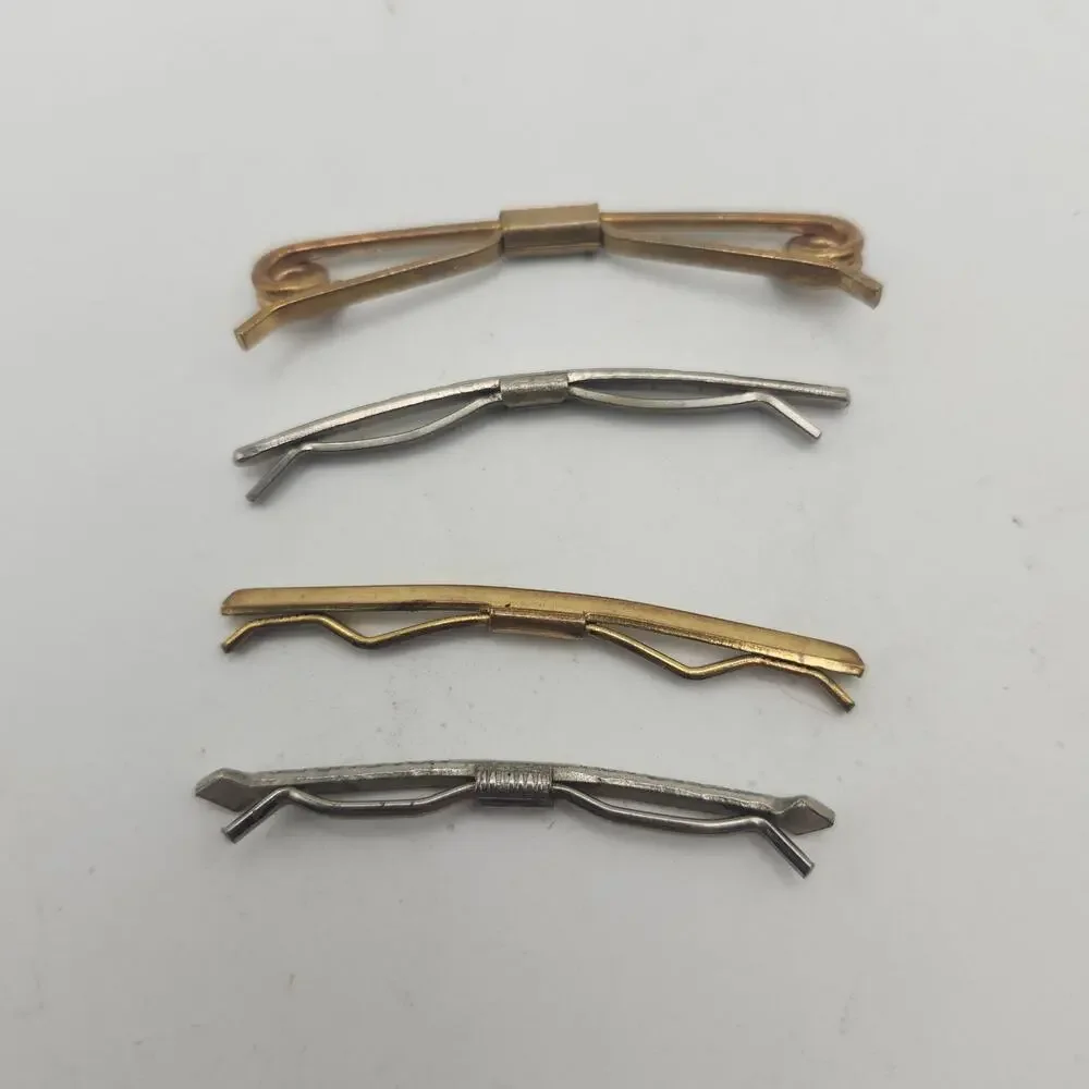 Lot 4 Tie Bar Clip Backs Replacement Hardware Parts Gold Silver Vintage‎ Style